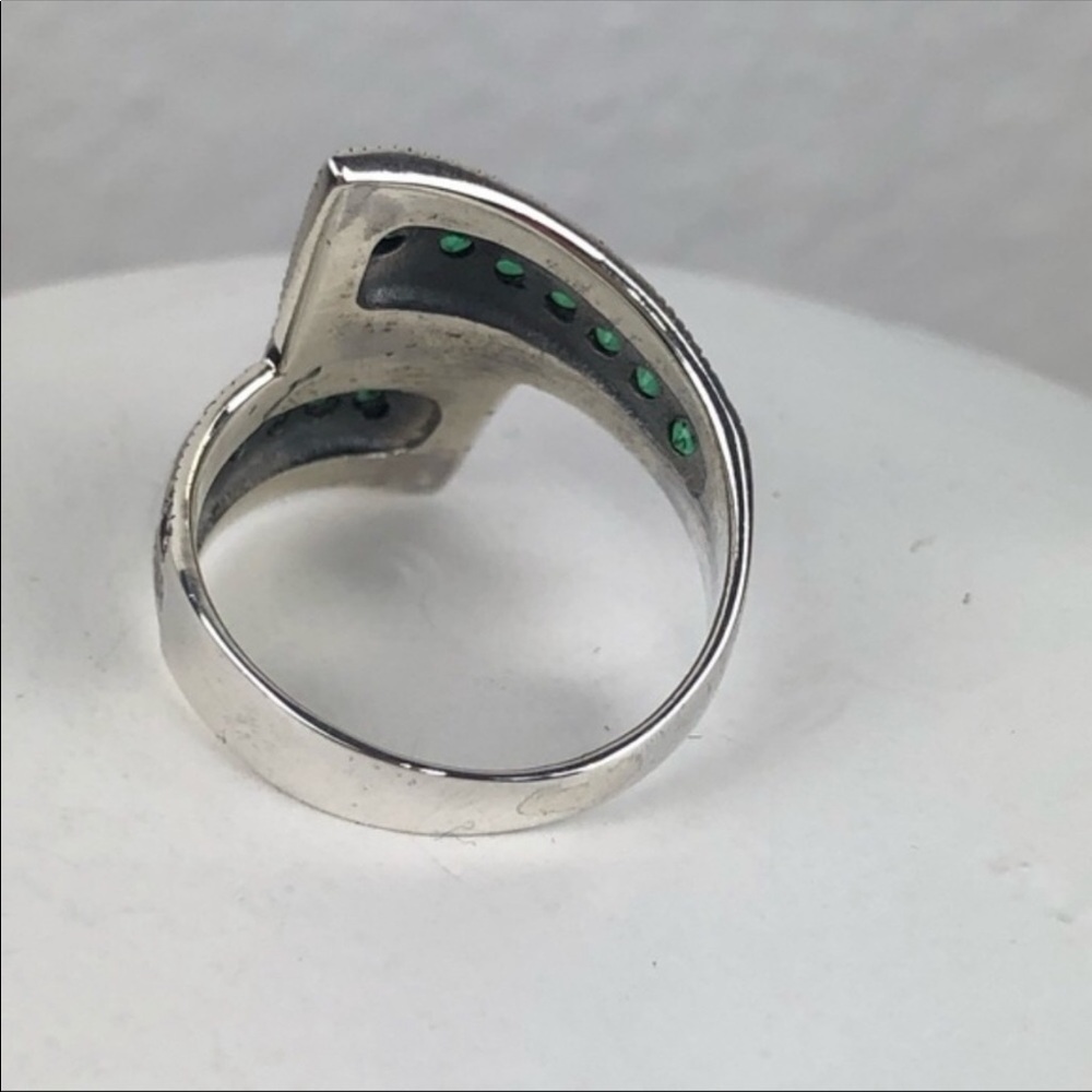 STERLING AND CZs AND MARCASITE RING - Picture 6 of 6